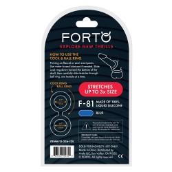 FORTO F-81 Cock & Ball Double Ring aus Silikon Ø 1,8 cm Small Blau