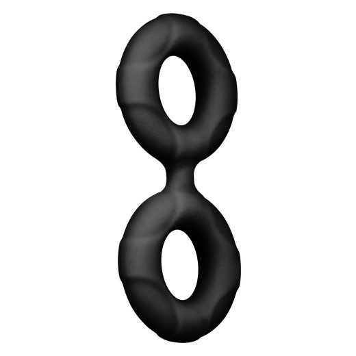 FORTO F-81 Cock & Ball Double Ring aus Silikon Ø 2,1 cm Medium Schwarz