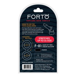 FORTO F-81 Cock & Ball Double Ring aus Silikon Ø 2,1 cm Medium Schwarz