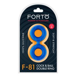 FORTO F-81 Cock & Ball Double Ring aus Silikon Ø 2,1 cm Medium Blau