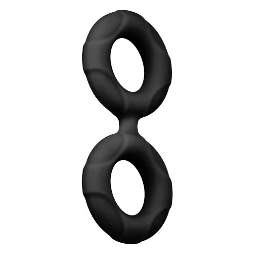 FORTO F-81 Cock & Ball Double Ring aus Silikon Ø 2,5 cm Large Schwarz