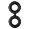 FORTO F-81 Cock & Ball Double Ring aus Silikon Ø 2,5 cm Large Schwarz