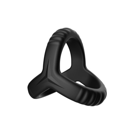 FORTO F-59 Tri Cock & Ball Ring aus Silikon Schwarz