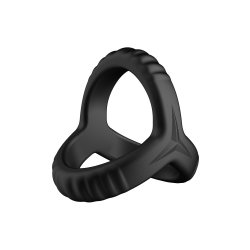 FORTO F-59 Tri Cock & Ball Ring aus Silikon Schwarz