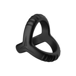 FORTO F-59 Tri Cock & Ball Ring aus Silikon Schwarz