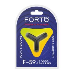 FORTO F-59 Tri Cock & Ball Ring aus Silikon Schwarz