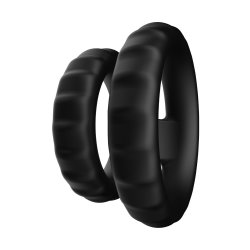 FORTO F-43 Tiered Cock & Ball Ring aus Silikon Schwarz