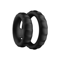 FORTO F-43 Tiered Cock & Ball Ring aus Silikon Schwarz
