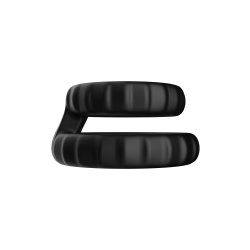 FORTO F-43 Tiered Cock & Ball Ring aus Silikon Schwarz