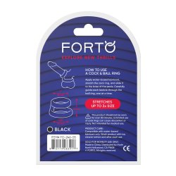 FORTO F-43 Tiered Cock & Ball Ring aus Silikon Schwarz