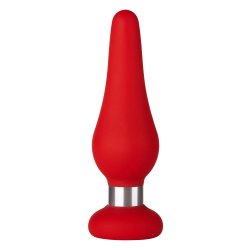 FORTO F-21 Tear Drop Anal-Plug aus Silikon Small Rot
