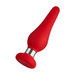 FORTO F-21 Tear Drop Anal-Plug aus Silikon Small Rot