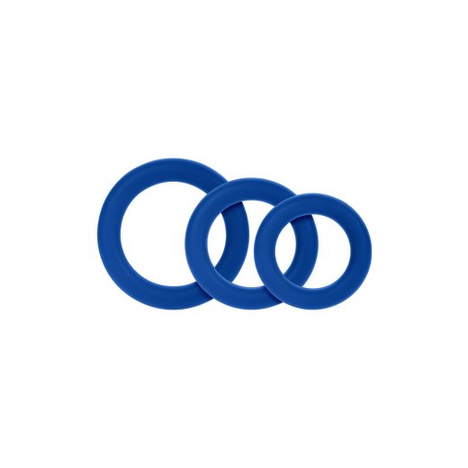 FORTO F-61 Penisring 3er-Set aus Silikon Blau