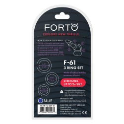 FORTO F-61 Penisring 3er-Set aus Silikon Blau