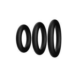 FORTO F-39 Trio Cockring Set aus Silikon Schwarz