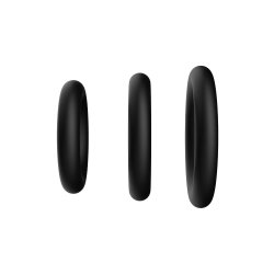 FORTO F-39 Trio Cockring Set aus Silikon Schwarz