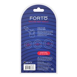 FORTO F-39 Trio Cockring Set aus Silikon Schwarz