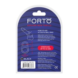 FORTO F-41 Cock & Ball Ring aus Silikon Schwarz