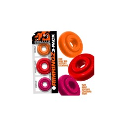 OXBALLS Rimringz 3er-Pack Penisringe aus TPR Pink/ Orange/ Rot
