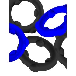 OXBALLS Gearheads 5er-Pack Penisringe aus Silikon Schwarz/ Blau