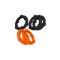 OXBALLS Gearheads 5er-Pack Penisringe aus Silikon Schwarz/ Orange