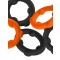 OXBALLS Gearheads 5er-Pack Penisringe aus Silikon Schwarz/ Orange