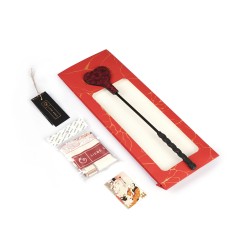 LIEBE SEELE Kinbaku Ukiyoe Red Rosy Mini Gerte aus Leder