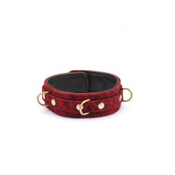 LIEBE SEELE Kinbaku Ukiyoe Luxury Leather Collar Red Rosy