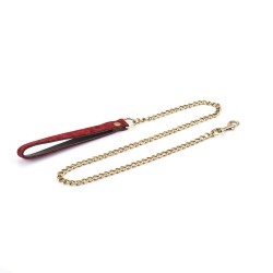 LIEBE SEELE Kinbaku Ukiyoe Luxury Leather Collar Red Rosy