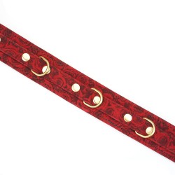 LIEBE SEELE Kinbaku Ukiyoe Luxury Leather Collar Red Rosy