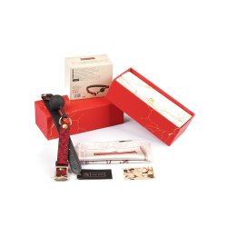 LIEBE SEELE Kinbaku Ukiyoe Luxury Leather Ball Gag Red Rosy