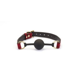 LIEBE SEELE Kinbaku Ukiyoe Luxury Leather Ball Gag Red Rosy