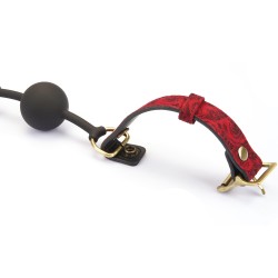 LIEBE SEELE Kinbaku Ukiyoe Luxury Leather Ball Gag Red Rosy