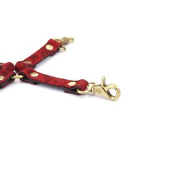 LIEBE SEELE Kinbaku Ukiyoe Luxury Leather Hog Tie Red Rosy