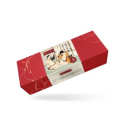 LIEBE SEELE Kinbaku Ukiyoe Luxury Leather Ankle Cuffs Red Rosy