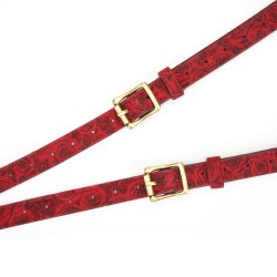 LIEBE SEELE Kinbaku Ukiyoe Luxury Leather Strap-On Harness Red Rosy