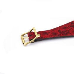LIEBE SEELE Kinbaku Ukiyoe Luxury Leather Strap-On Harness Red Rosy