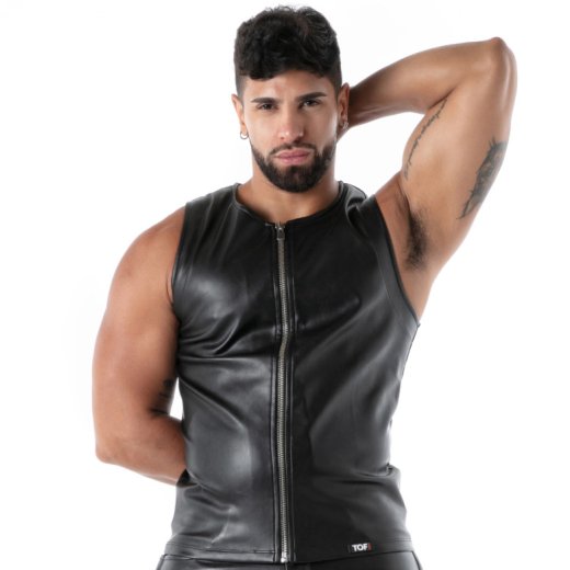 TOF Kinky Zipped Tank Top Schwarz