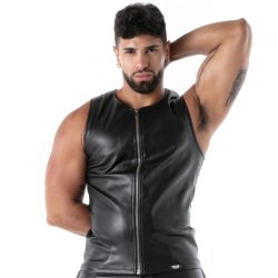 TOF Kinky Zipped Tank Top Schwarz