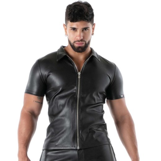 TOF Kinky Zipped Vest Schwarz