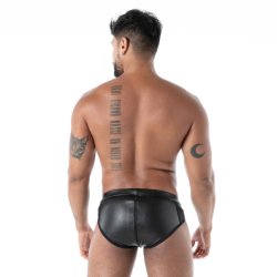 TOF Kinky Full Zip Brief Schwarz