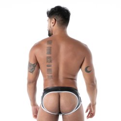 TOF Kinky Backless Zipped Brief Schwarz/Weiss