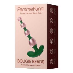 FEMMEFUNN Bougie Beads Analkette mit Vibration Roségold/Grün