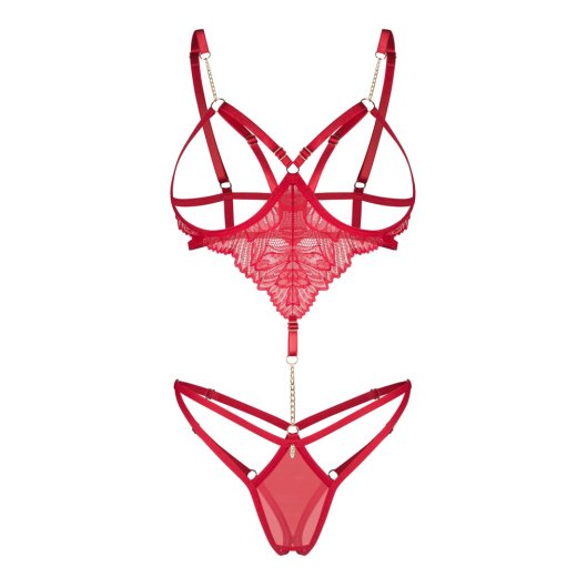 OBSESSIVE Matildea Cupless & Crotchless Teddy Rot