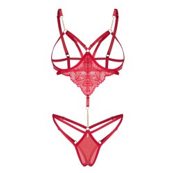 OBSESSIVE Matildea Cupless & Crotchless Teddy Rot