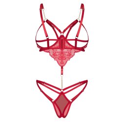 OBSESSIVE Matildea Cupless & Crotchless Teddy Rot