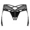 OBSESSIVE Dominna Crotchless Thong mit Garter-Straps Schwarz
