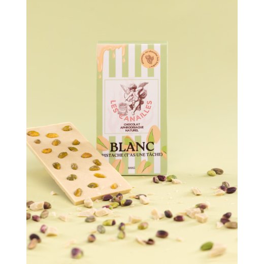 LES CANAILLES Aphrodisierende Schokolade Weisse Pistazie 100g