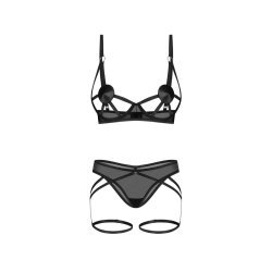 OBSESSIVE Euridia Dessous-Set 2-teilig Schwarz