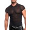 NOIR HANDMADE Onyx Elastic Mesh Polo Schwarz